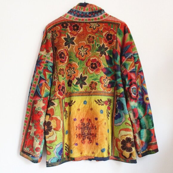 New Johnny Was Joan Zip Sherpa Jacket, reversible jacket. - Picture 3 of 13